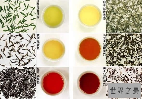 中国六大茶类及知名茶叶,绿红黄青黑白茶(图片)