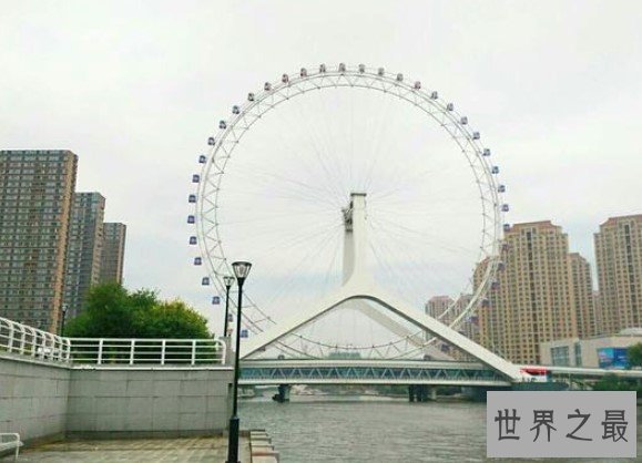 世界上唯一建在桥上的摩天轮,相当于35层楼的高度