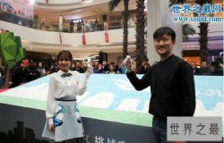 最大的蓝天拼图，墨迹棉花糖拼图(体积13.125m³)