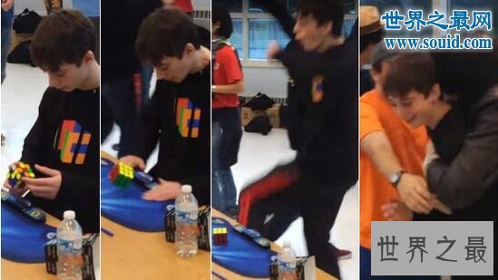 魔方世界纪录，14岁少年仅用4.9秒