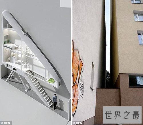 世界上最窄的房子,住在里面腿都伸不直