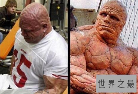 世界上肌肉最发达的人，像石头人一样。
