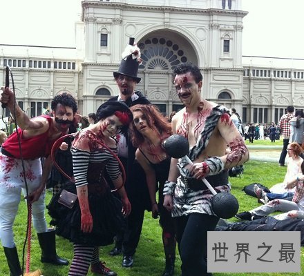 墨尔本僵尸节 全城僵尸重口味场面胆小勿入！