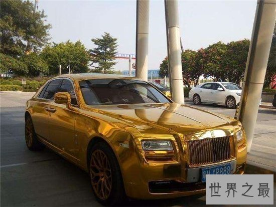劳斯莱斯黄金跑车世界独一无二,迪拜阿拉伯富商制造