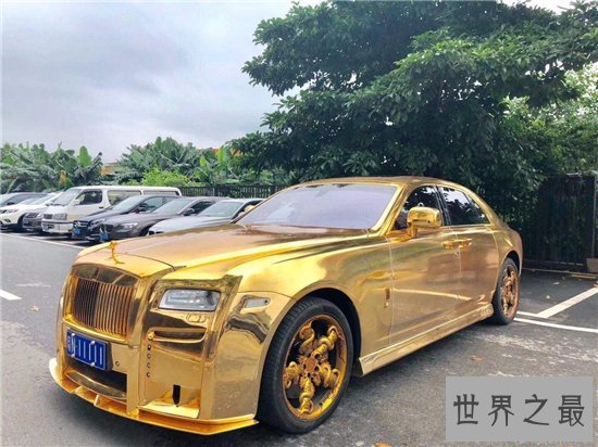 劳斯莱斯黄金跑车世界独一无二,迪拜阿拉伯富商制造