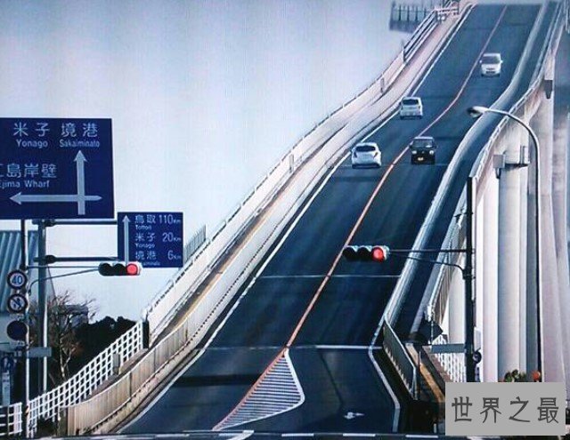 世界上最独特的大桥,江岛大桥的坡度为6.1%