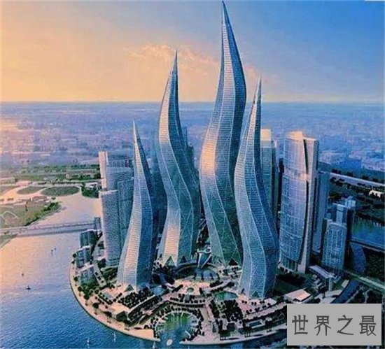 迪拜风中烛火大厦由多个建筑物组成,堪称最完美建筑