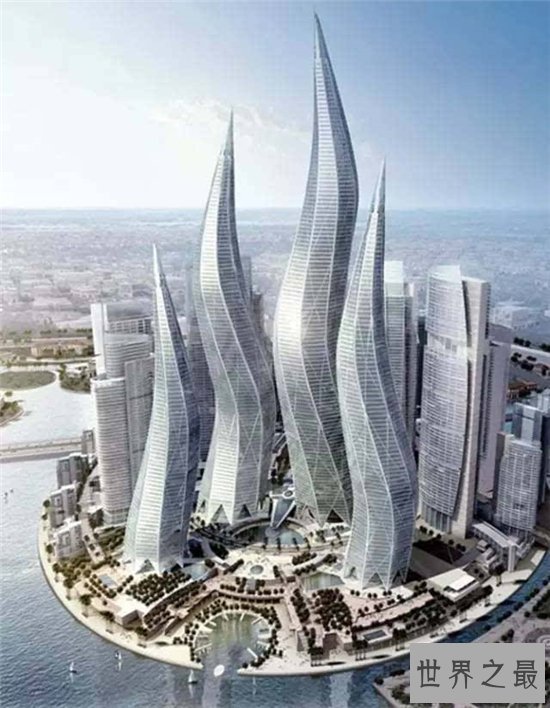 迪拜风中烛火大厦由多个建筑物组成,堪称最完美建筑