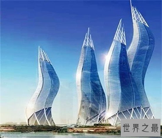 迪拜风中烛火大厦由多个建筑物组成,堪称最完美建筑