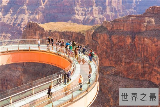 美国大峡谷空中走廊,四千英尺的高空只有玻璃