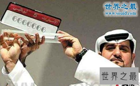 世界上最贵的手机号,666666(售价275万美元)
