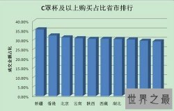 全国胸最大的省是哪个省：新疆省(35%的妹子购买C及以上罩杯)