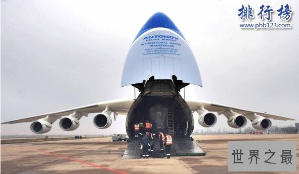 世界上最大飞机，安-225运输机长84米重175吨(货舱能装下一辆高铁)