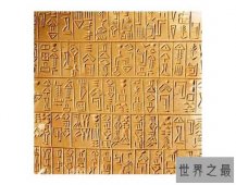 世界上最早的文字，楔形文字（距今6000年）