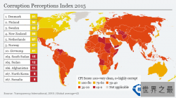 2015全球清廉国家排行榜 中国排名清廉榜83名