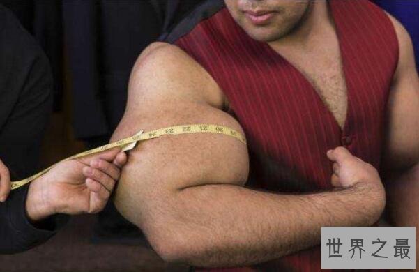 世界上最大的肱二头肌，真实版大力水手胳膊粗过腰(臂维79厘米)