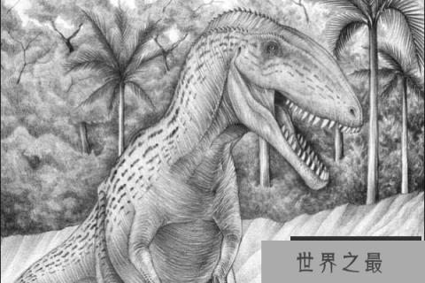 始鲨齿龙：非洲巨型肉食恐龙，有鲨鱼一样尖锐内勾的牙齿