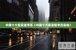 中国十大首富低学历（中国十大首富低学历是谁）