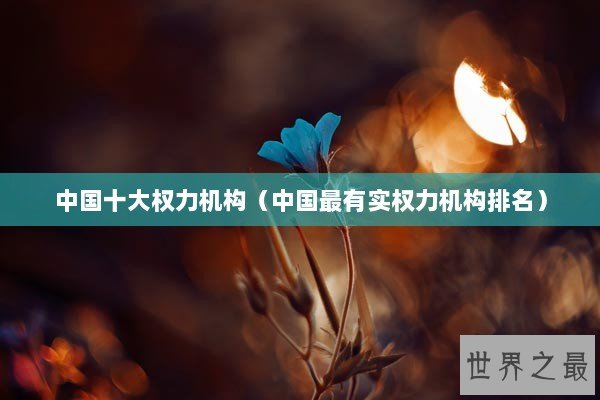 中国十大权力机构（中国最有实权力机构排名）