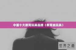 中国十大教育玩具品牌（教育类玩具）