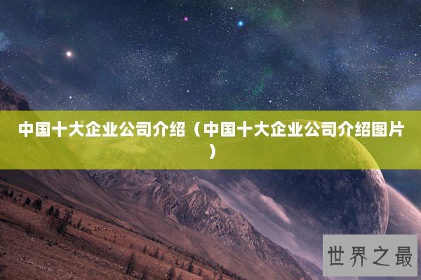 中国十大企业公司介绍（中国十大企业公司介绍图片）