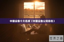 中国设备十大名牌（中国设备公司排名）