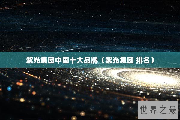紫光集团中国十大品牌（紫光集团 排名）