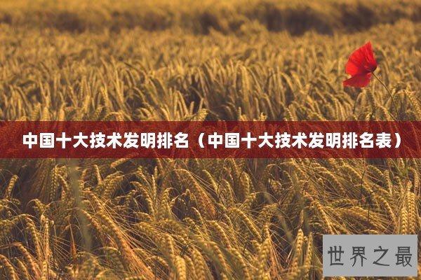 中国十大技术发明排名（中国十大技术发明排名表）