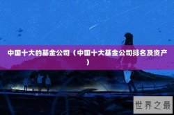 中国十大的基金公司（中国十大基金公司排名及资产）