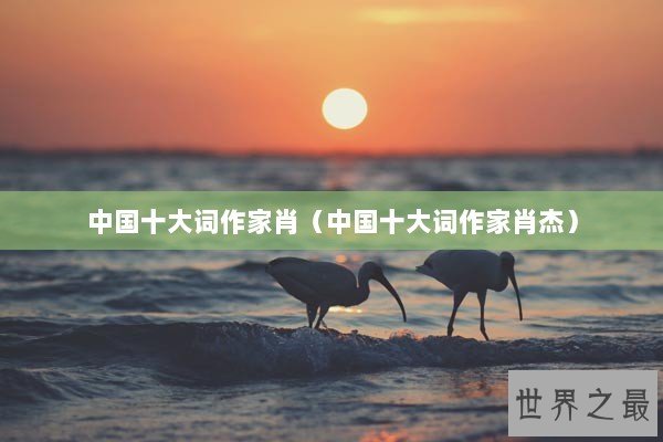 中国十大词作家肖（中国十大词作家肖杰）