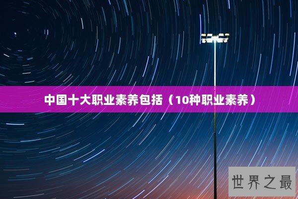中国十大职业素养包括（10种职业素养）