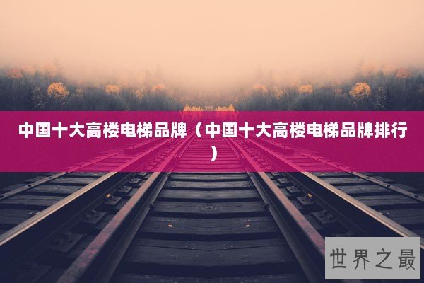 中国十大高楼电梯品牌（中国十大高楼电梯品牌排行）