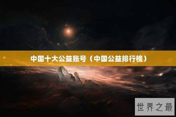 中国十大公益账号(中国公益排行榜) 中国十大公益账号(中国公益排行榜)