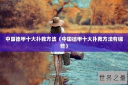 中国德甲十大扑救方法（中国德甲十大扑救方法有哪些）