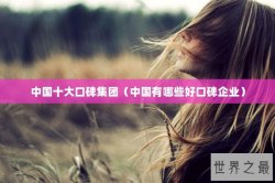 中国十大口碑集团（中国有哪些好口碑企业）