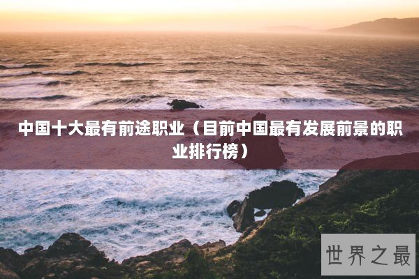 中国十大最有前途职业（目前中国最有发展前景的职业排行榜）