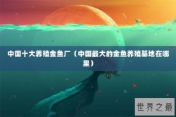 中国十大养殖金鱼厂（中国最大的金鱼养殖基地在哪里）