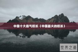 中国十大霸气校长（中国最火的校长）