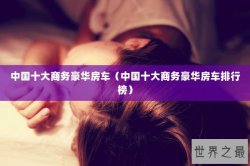 中国十大商务豪华房车（中国十大商务豪华房车排行榜）