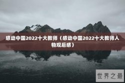 感动中国2022十大教师（感动中国2022十大教师人物观后感）