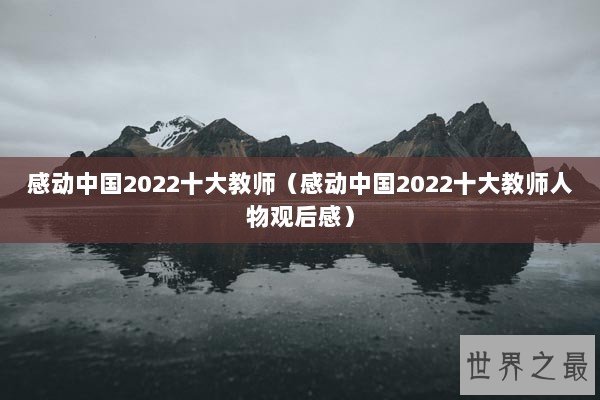 感动中国2022十大教师（感动中国2022十大教师人物观后感）