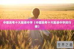 中国高考十大超级中学（中国高考十大超级中学排行榜）