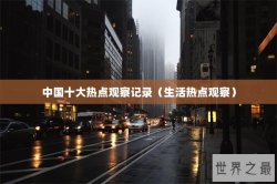 中国十大热点观察记录（生活热点观察）