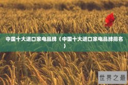 中国十大进口家电品牌（中国十大进口家电品牌排名）