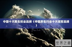 中国十大养生创业品牌（中国养生行业十大领军品牌）