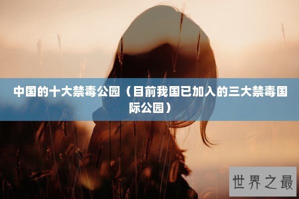 中国的十大禁毒公园（目前我国已加入的三大禁毒国际公园）
