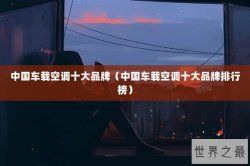 中国车载空调十大品牌（中国车载空调十大品牌排行榜）
