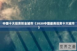中国十大投资创业城市（2020中国最具投资十大城市）