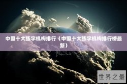 中国十大练字机构排行（中国十大练字机构排行榜最新）