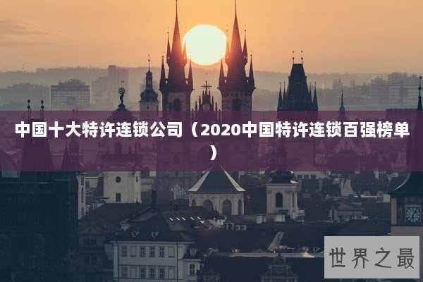 中国十大特许连锁公司（2020中国特许连锁百强榜单）